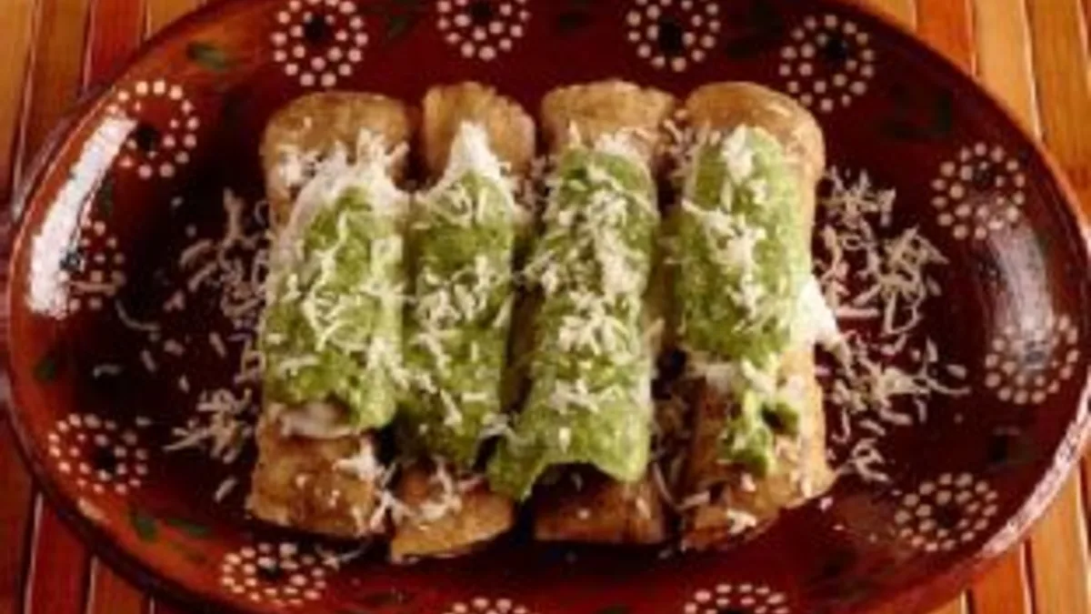 Chicken Taquitos with an Avocado Salsa