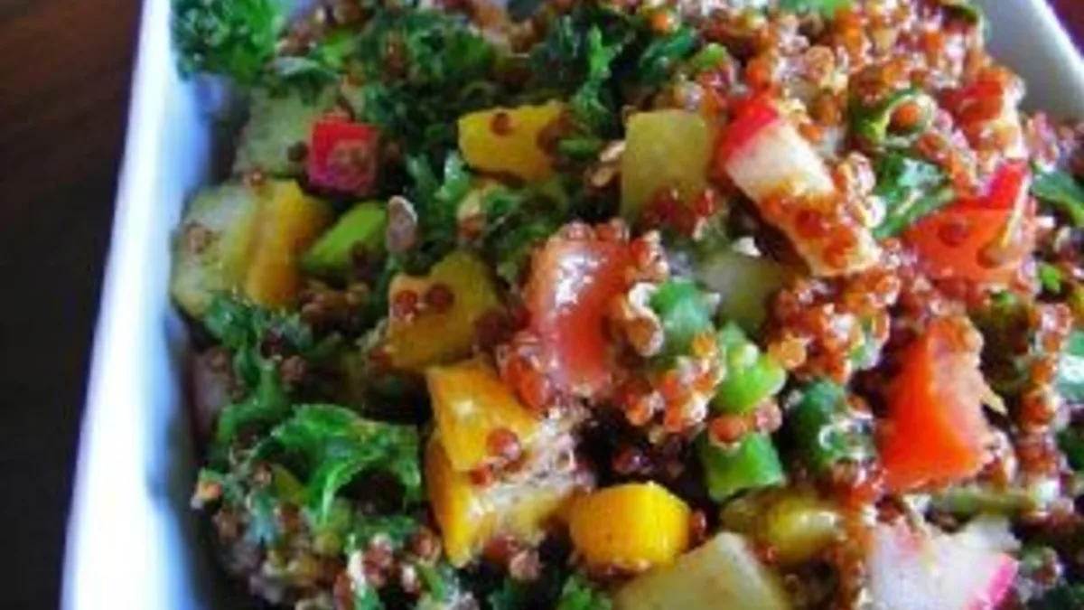 Colorful Red Quinoa Not So Tabbouleh Salad