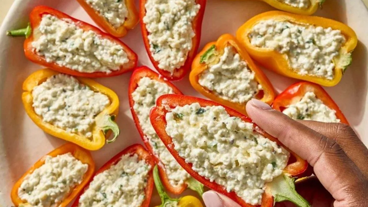 Cottage Cheese And Feta Stuffed Peppers