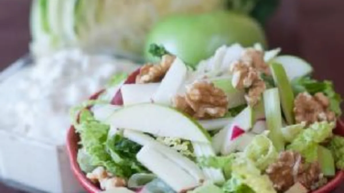 Crisp Winter Salad with Maple Gorgonzola Dressing