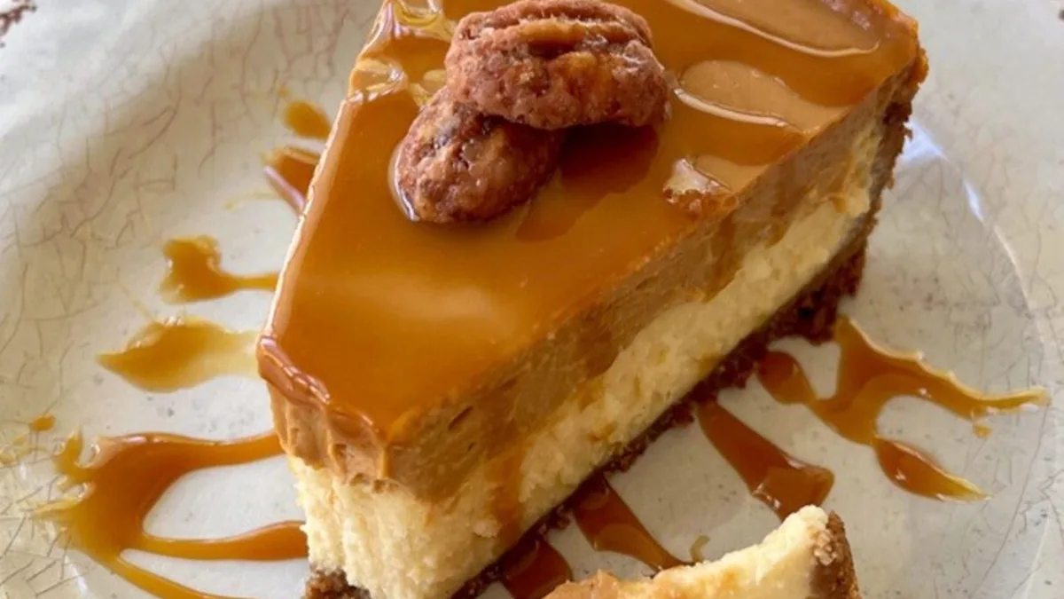 Dulce de Leche Cheesecake with a Maria Cookie Crust.