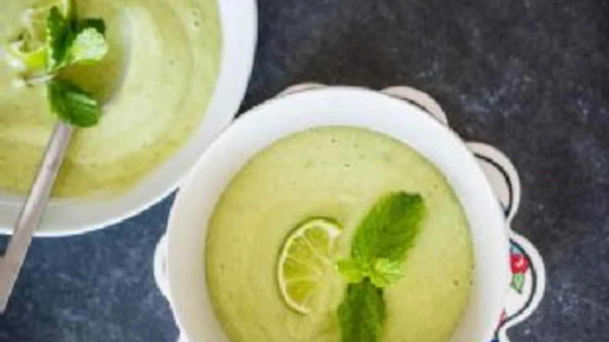 No-Cook Refreshing Mint Avocado Chilled Soup