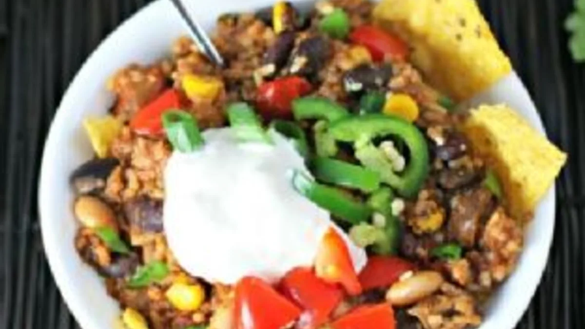 One Pan Healthy Turkey Beans and Rice