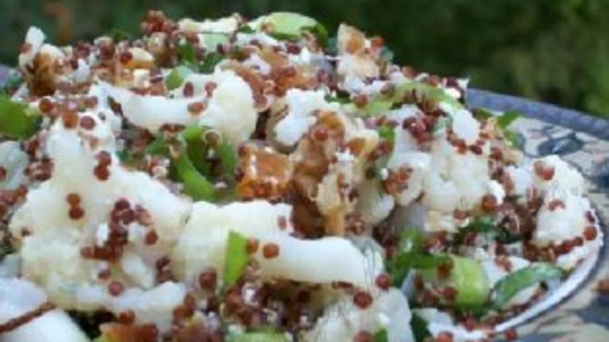 Red Quinoa and Roasted Cauliflower Salad