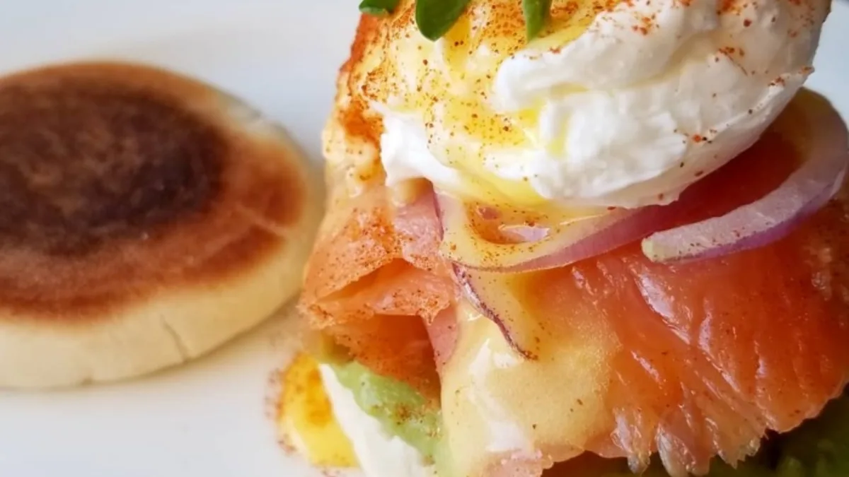 Salmon Eggs Eggs Benedict