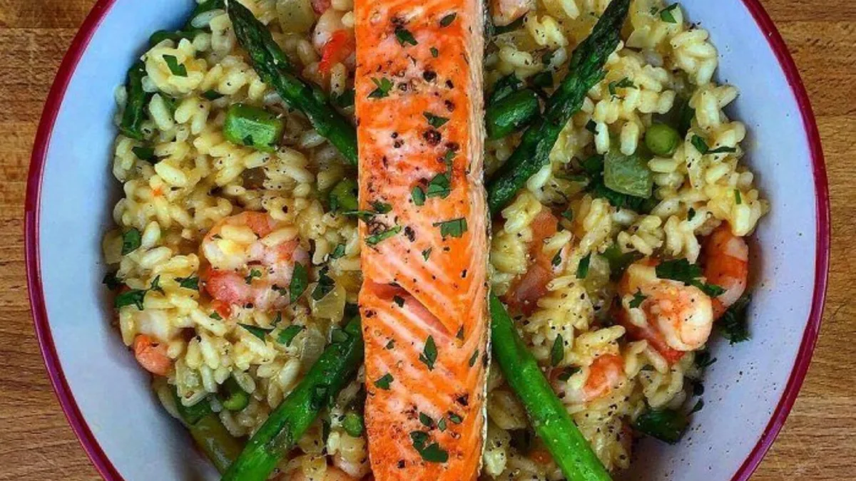 Salmon Prawn Risotto