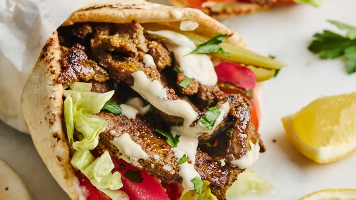 Shawarma chuck roast wrap