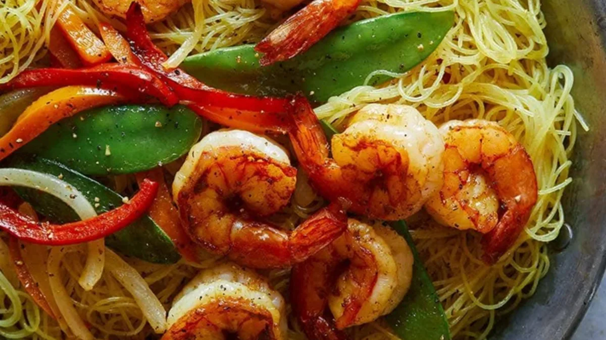 Singapore Noodles with Shrimp