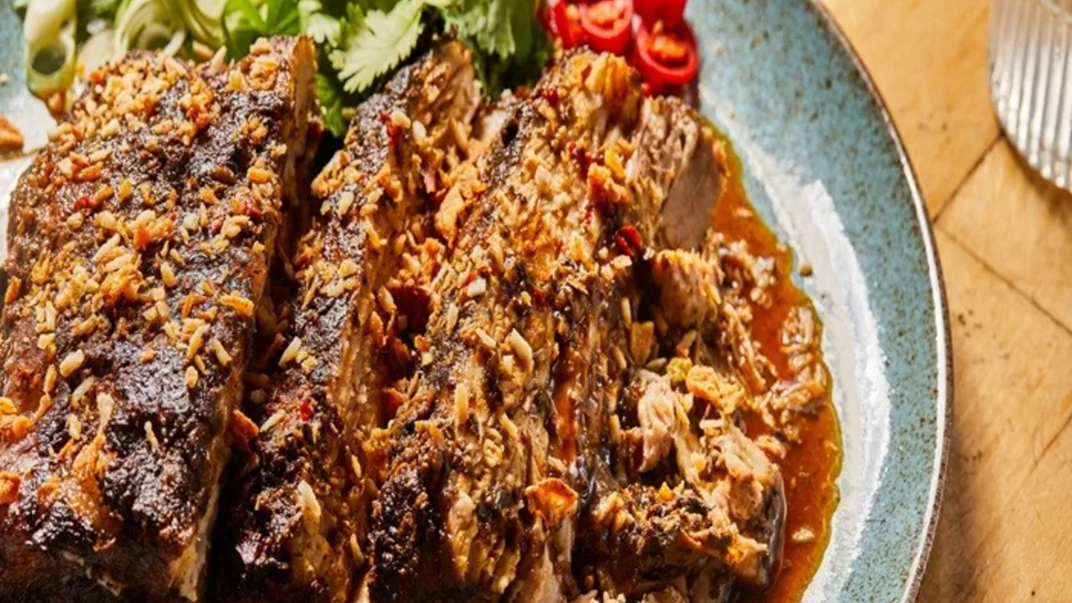 Slow-cooked, Wadadli-spiced Cubano pork belly