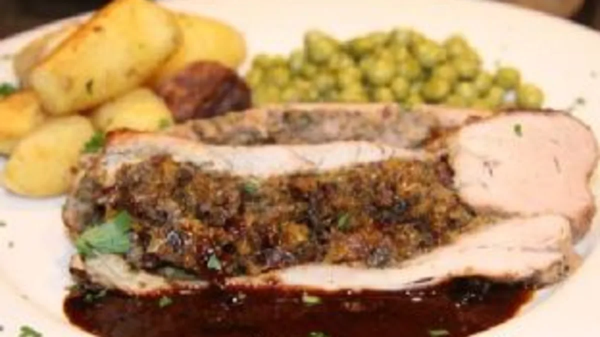 Stuffed Pork Tenderloin with Marsala-Port Sauce