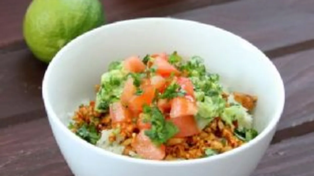 Vegan Taco bowls with Cilantro Lime Cauliflower Rice